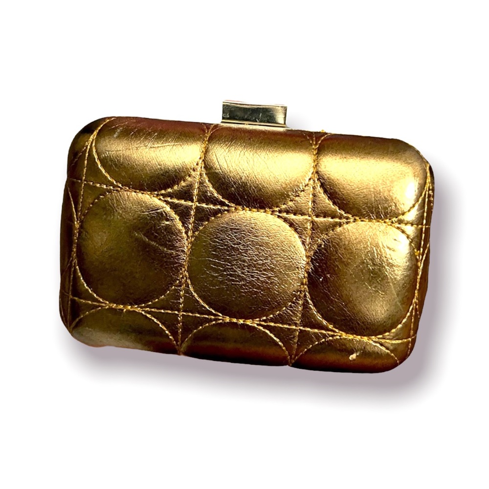 KATE LANDRY FAUX LEATHER QUILTED BOX CLUTCH
